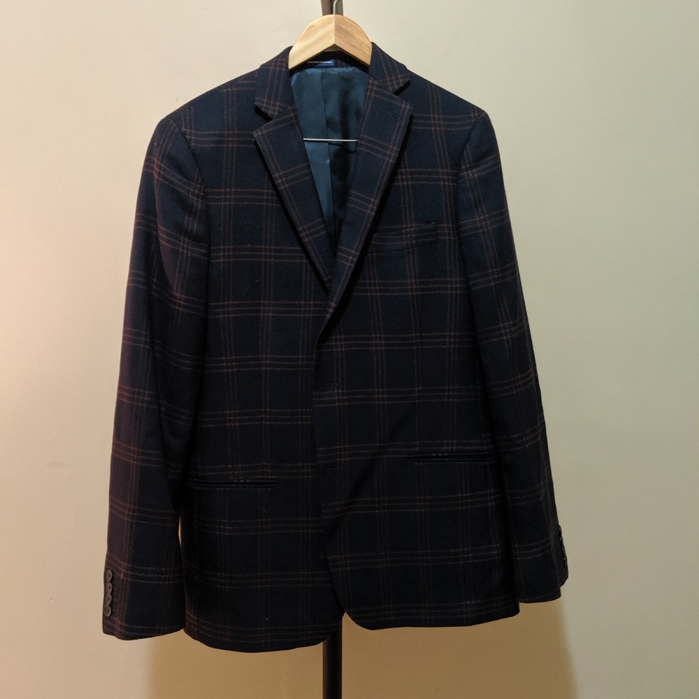 Navy windowpane blazer